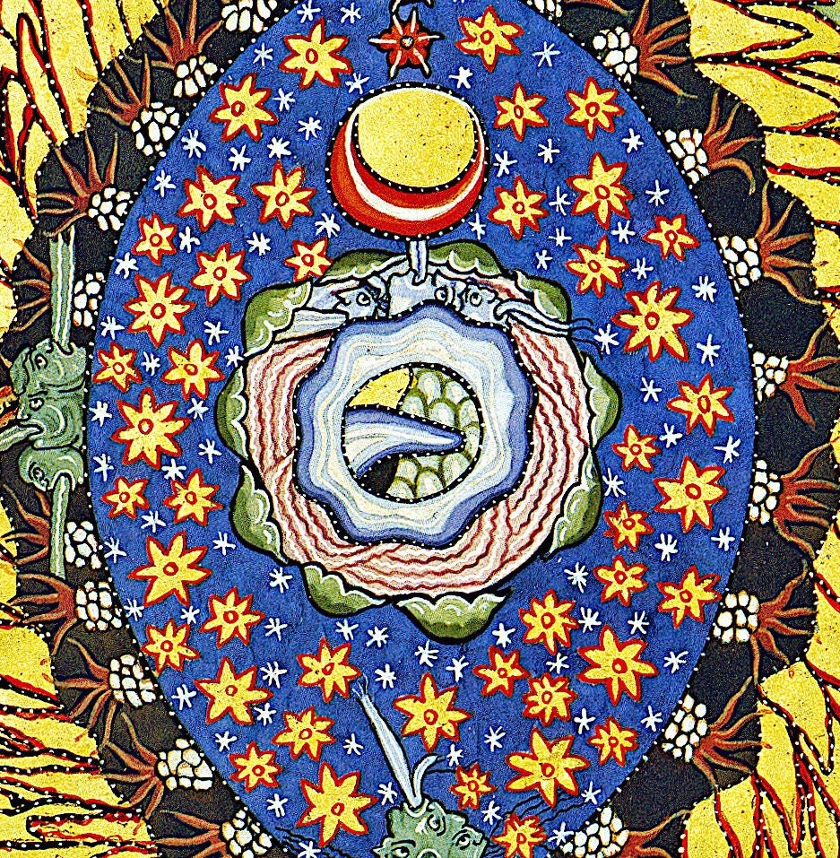 Mystical Visions: Hildegard von Bingen God, Cosmos, and Humanity, Premium Reproduction Print on Heavyweight paper/ real art canvas or poster FOSHE ART