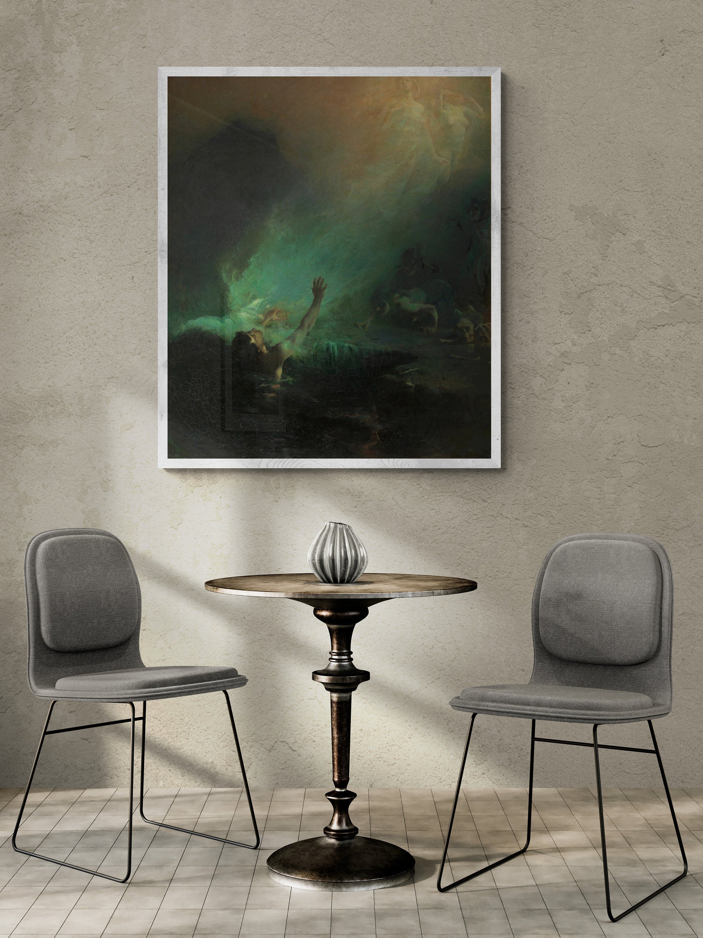 John Longstaff 'The Sirens' Giclée Art Print: Mystical Mermaid Poster FOSHE ART