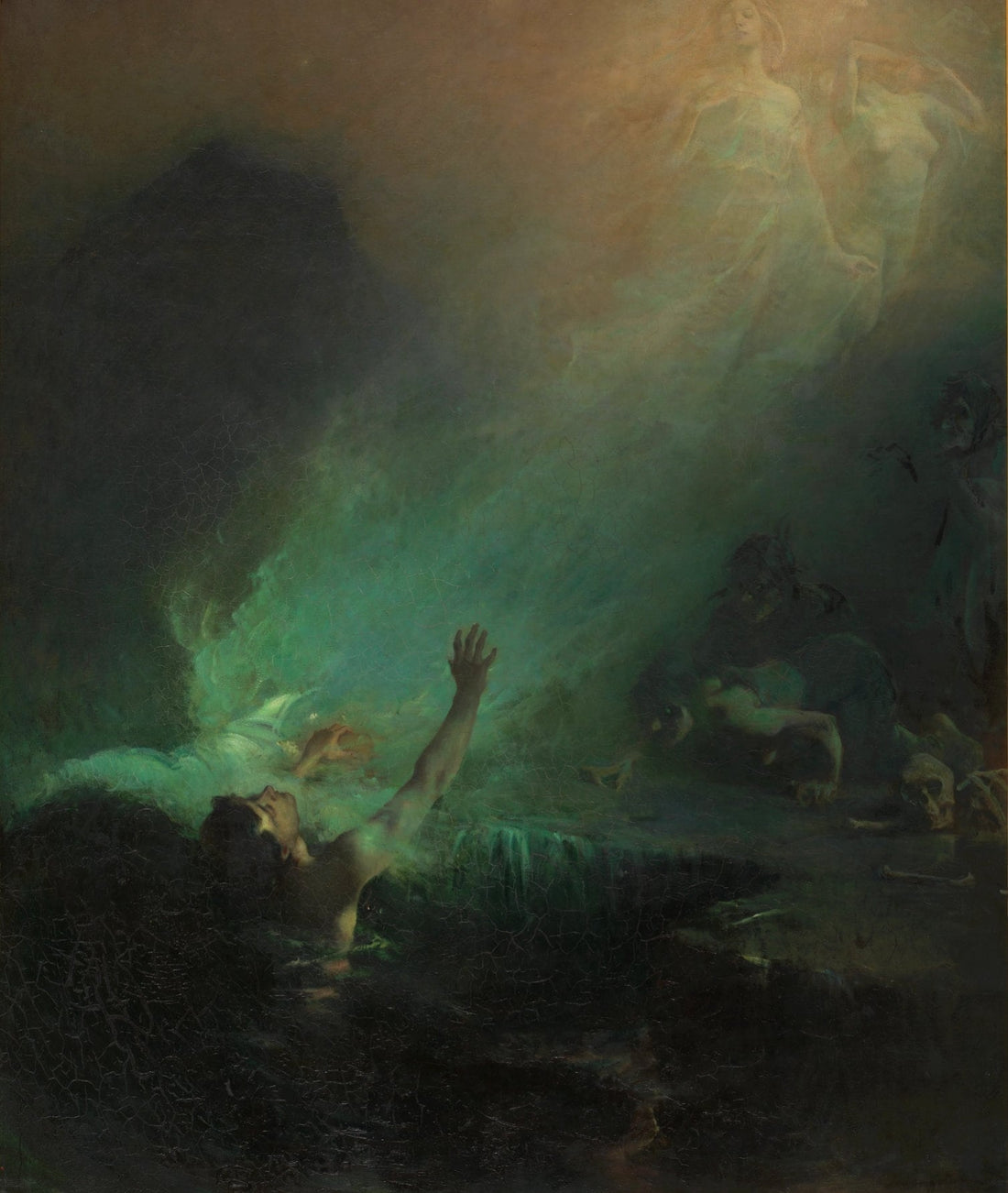 John Longstaff 'The Sirens' Giclée Art Print: Mystical Mermaid Poster FOSHE ART