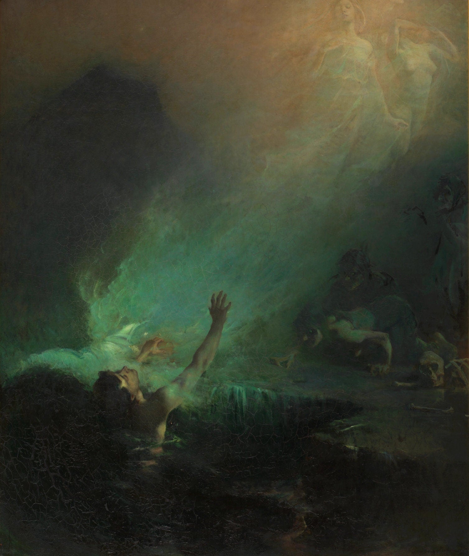 Mystical Mermaids: John Longstaff’s ‘The Sirens’ Art Print Reproduction, Museum Poster, Giclée Art, Canvas, Poster, Premium Art FOSHE ART