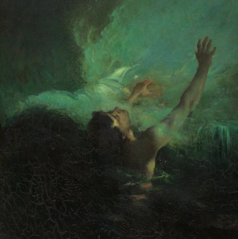 Mystical Mermaids: John Longstaff’s ‘The Sirens’ Art Print Reproduction, Museum Poster, Giclée Art, Canvas, Poster, Premium Art FOSHE ART