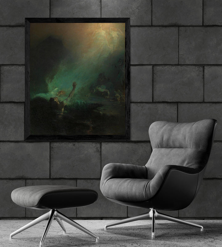 Mystical Mermaids: John Longstaff’s ‘The Sirens’ Art Print Reproduction, Museum Poster, Giclée Art, Canvas, Poster, Premium Art FOSHE ART