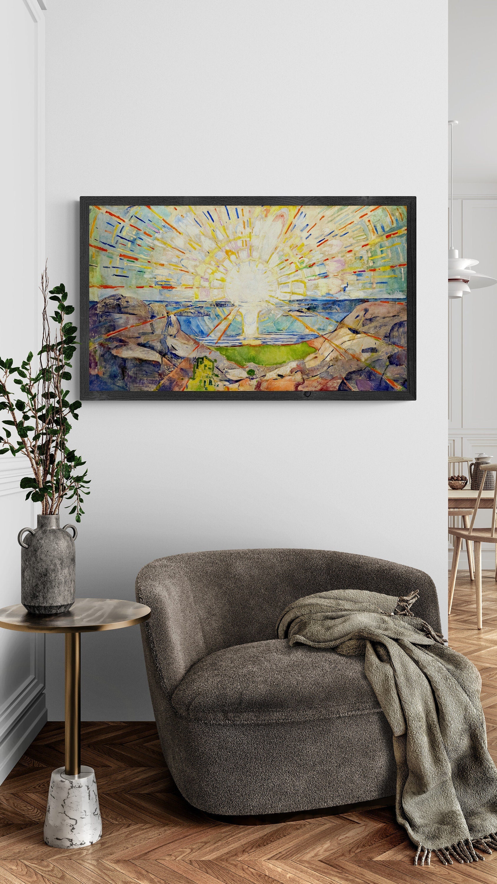 Edvard Munch 'The Sun' Giclee Print, Textured Canvas or Paper FOSHE ART