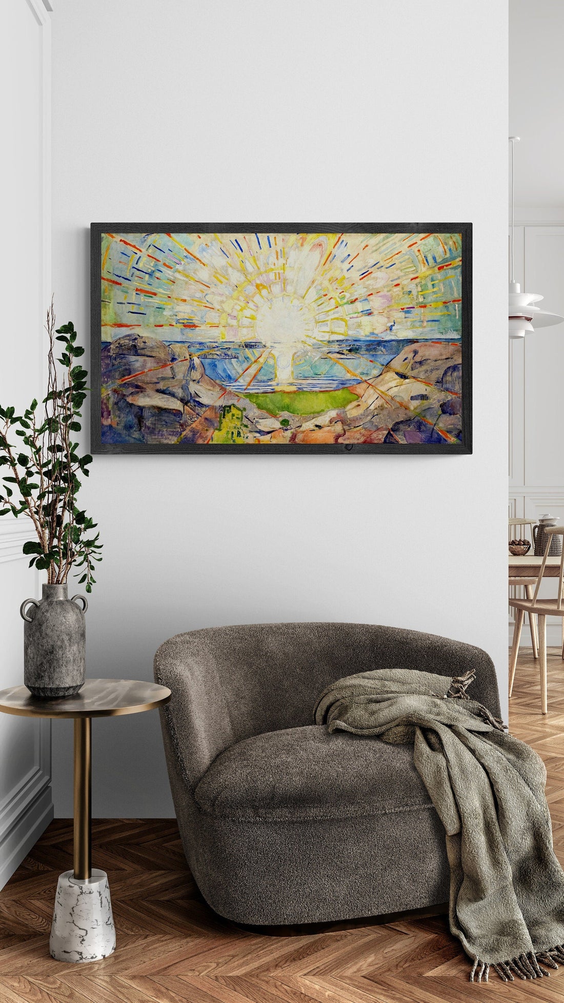 Edvard Munch 'The Sun' Giclee Print, Textured Canvas or Paper FOSHE ART