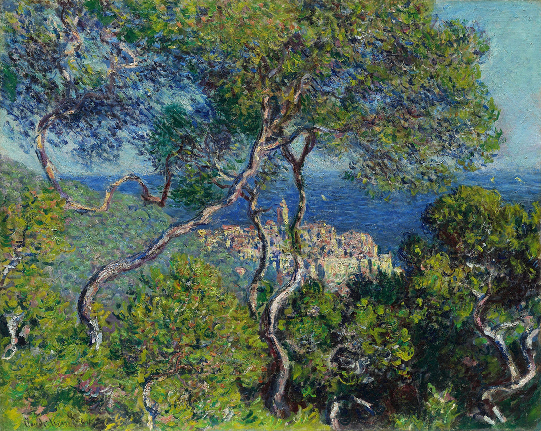 Monet Bordighera Giclée Art Print: Green Tree Landscape, Textured Canvas or Paper FOSHE ART