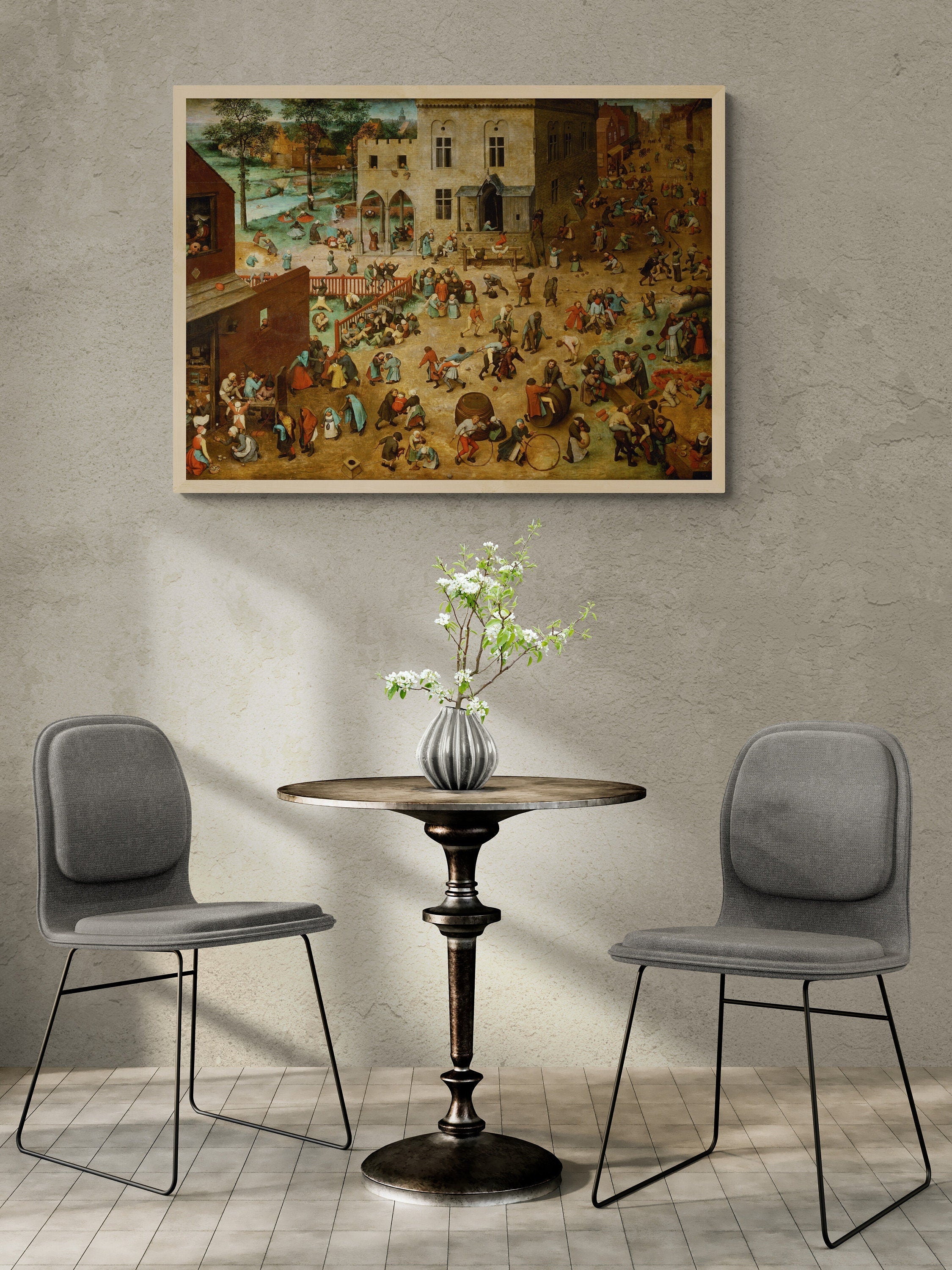 Medieval Merriment: Children’s Games, Pieter Bruegel, Premium Giclée Art Print, paper art canvas or 3D Hand Finished Premium texture Print FOSHE ART