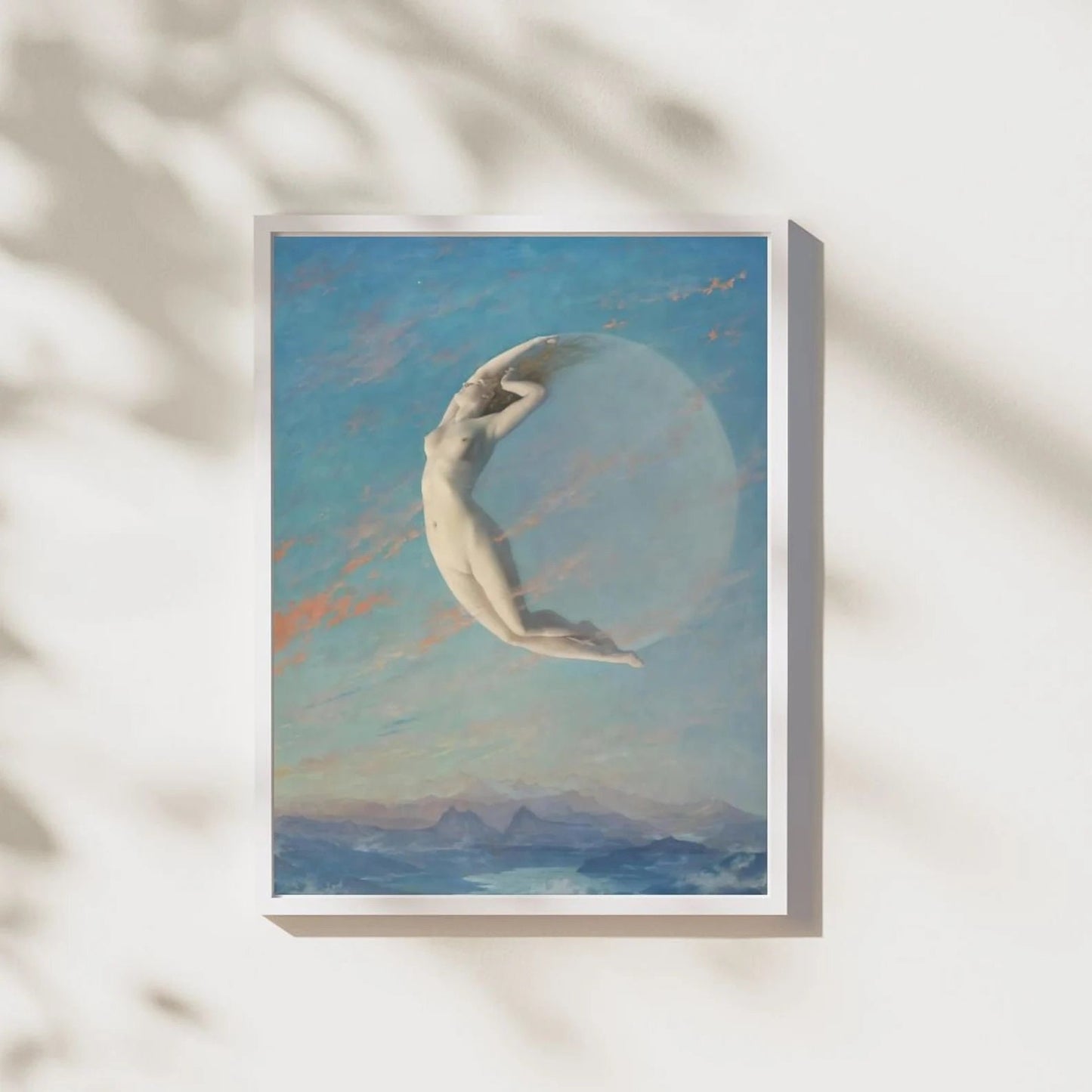 Moonlit Beauty: Vintage Art Reproduction of ‘SELENA’ by Albert Aublet