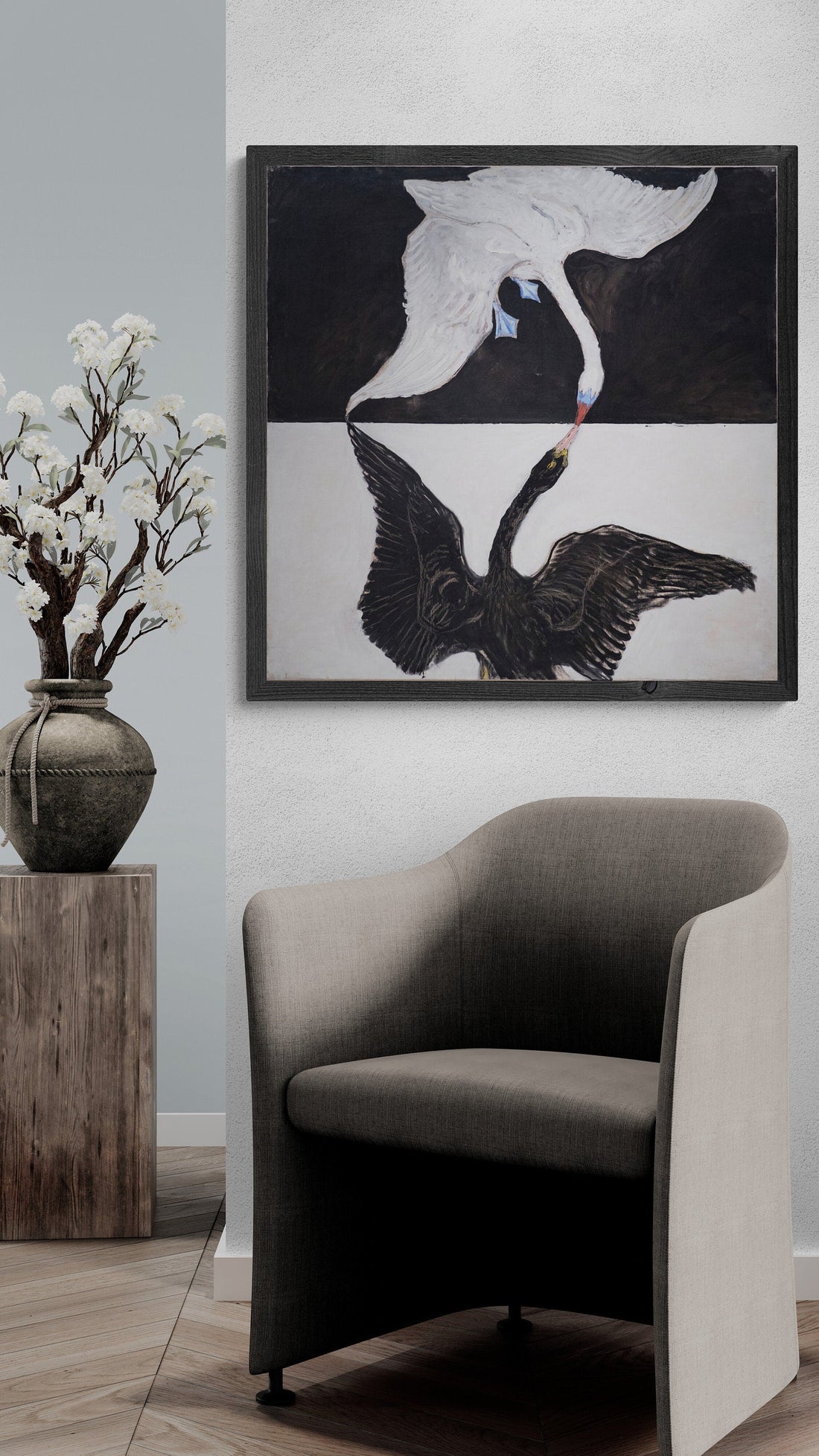 Modern Art Print, Hilma af Klint, The Swan no.1,Gallery Wall Print, abstract art, Premium Giclee,3D texture Canvas Art, Museum Print, Poster FOSHE ART