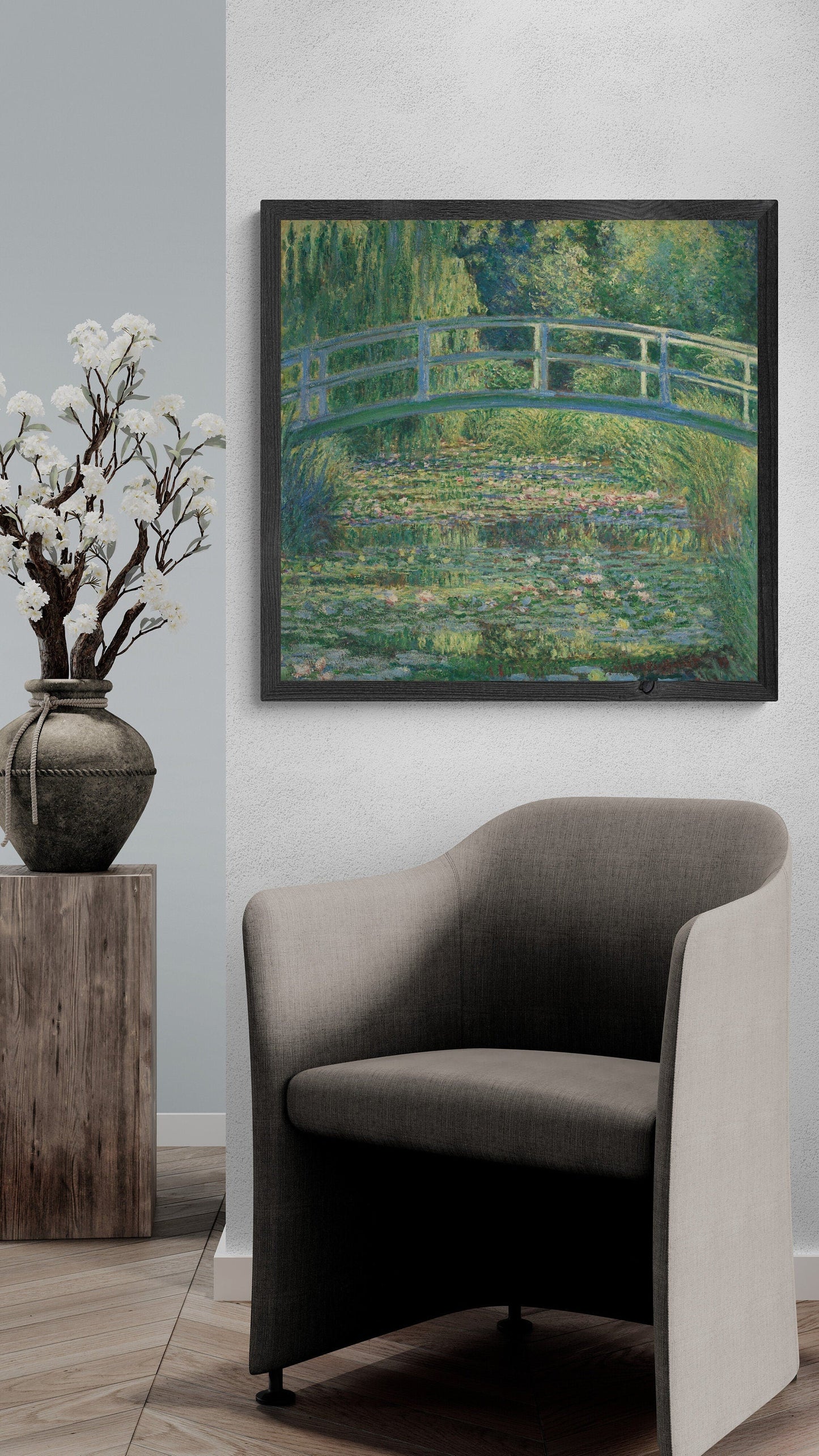 Monet’s Enchantment: The Water Lily Pond Canvas and Art Paper Print, Poster, Premium Art Reproduction FOSHE ART
