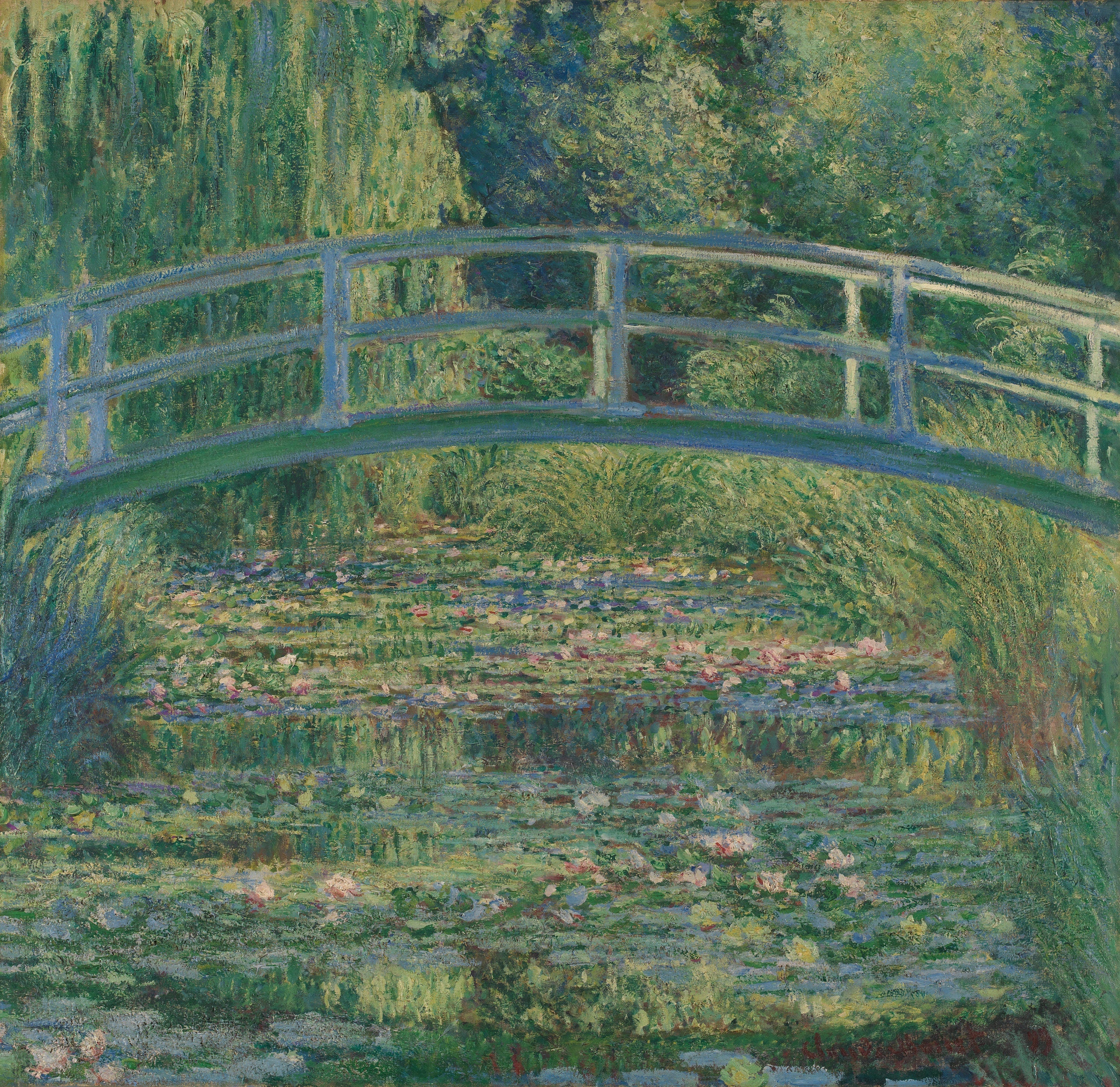 Monet’s Enchantment: The Water Lily Pond Canvas and Art Paper Print, Poster, Premium Art Reproduction FOSHE ART