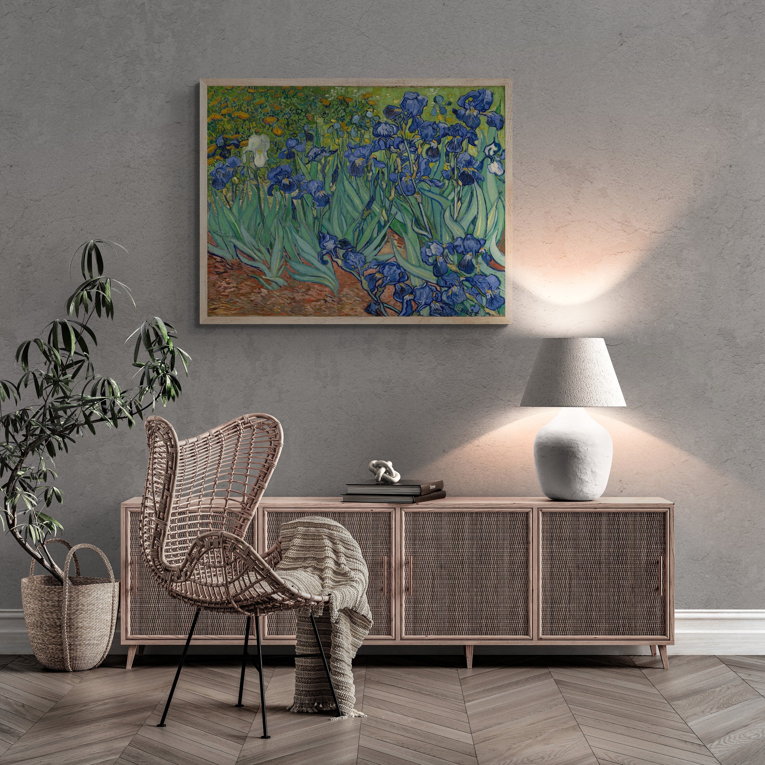 Van Gogh’s Irises: Museum-Quality Premium Giclée Art Print, paper art canvas or 3D Hand Finished Premium texture Print FOSHE ART