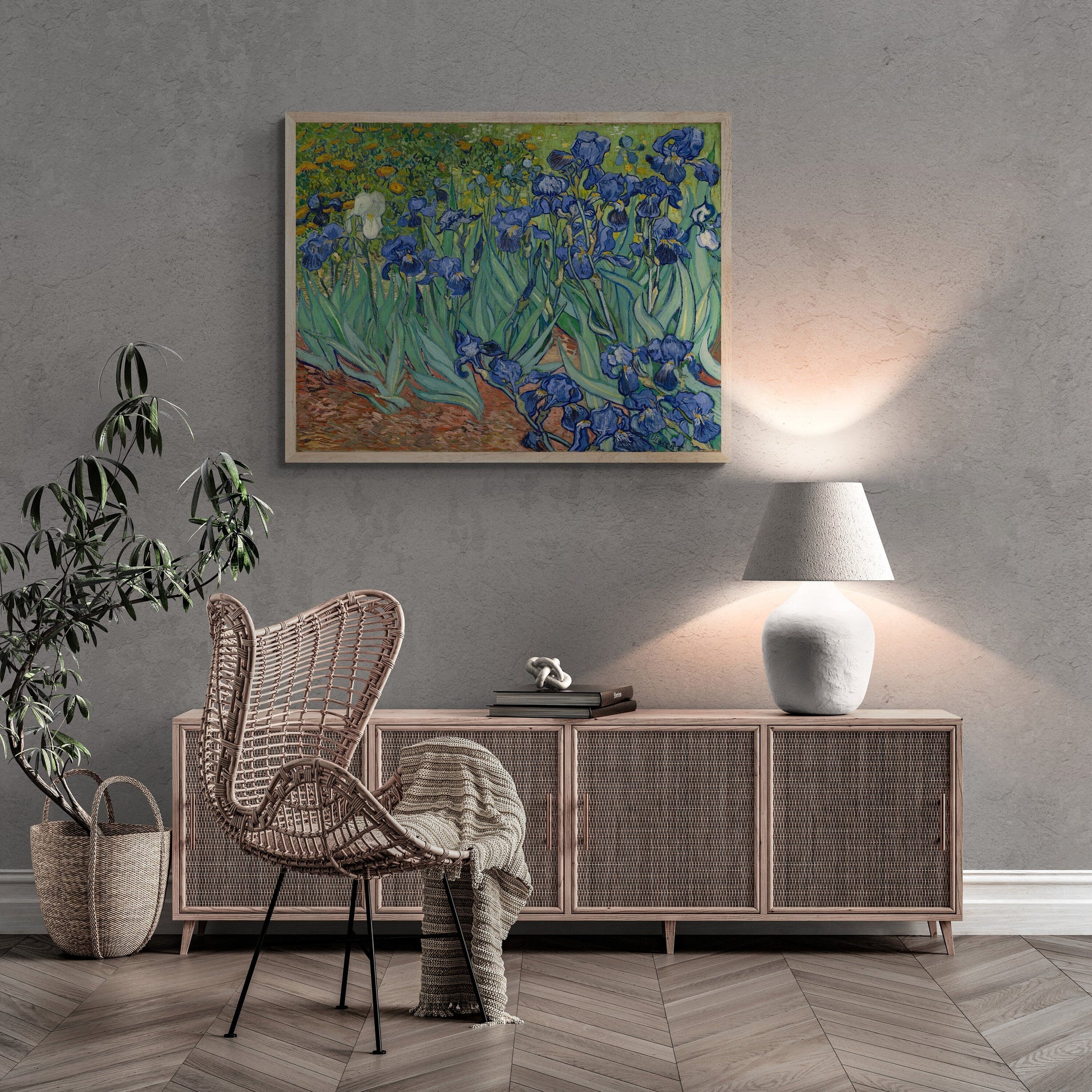 Van Gogh’s Irises: Museum-Quality Premium Giclée Art Print, paper art canvas or 3D Hand Finished Premium texture Print FOSHE ART