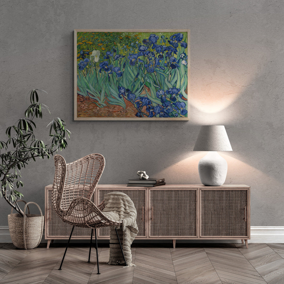 Van Gogh Irises Print: Giclée Art, Textured Canvas FOSHE ART