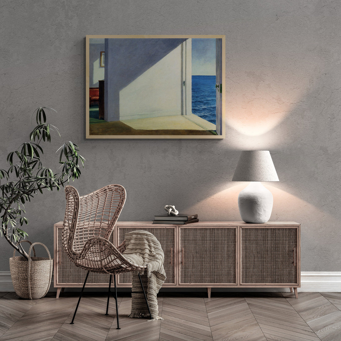 Rooms by the Sea by Edward Hopper, Premium Giclée Art Print, paper art canvas, art paper or 3D Hand Finished Premium texture Print