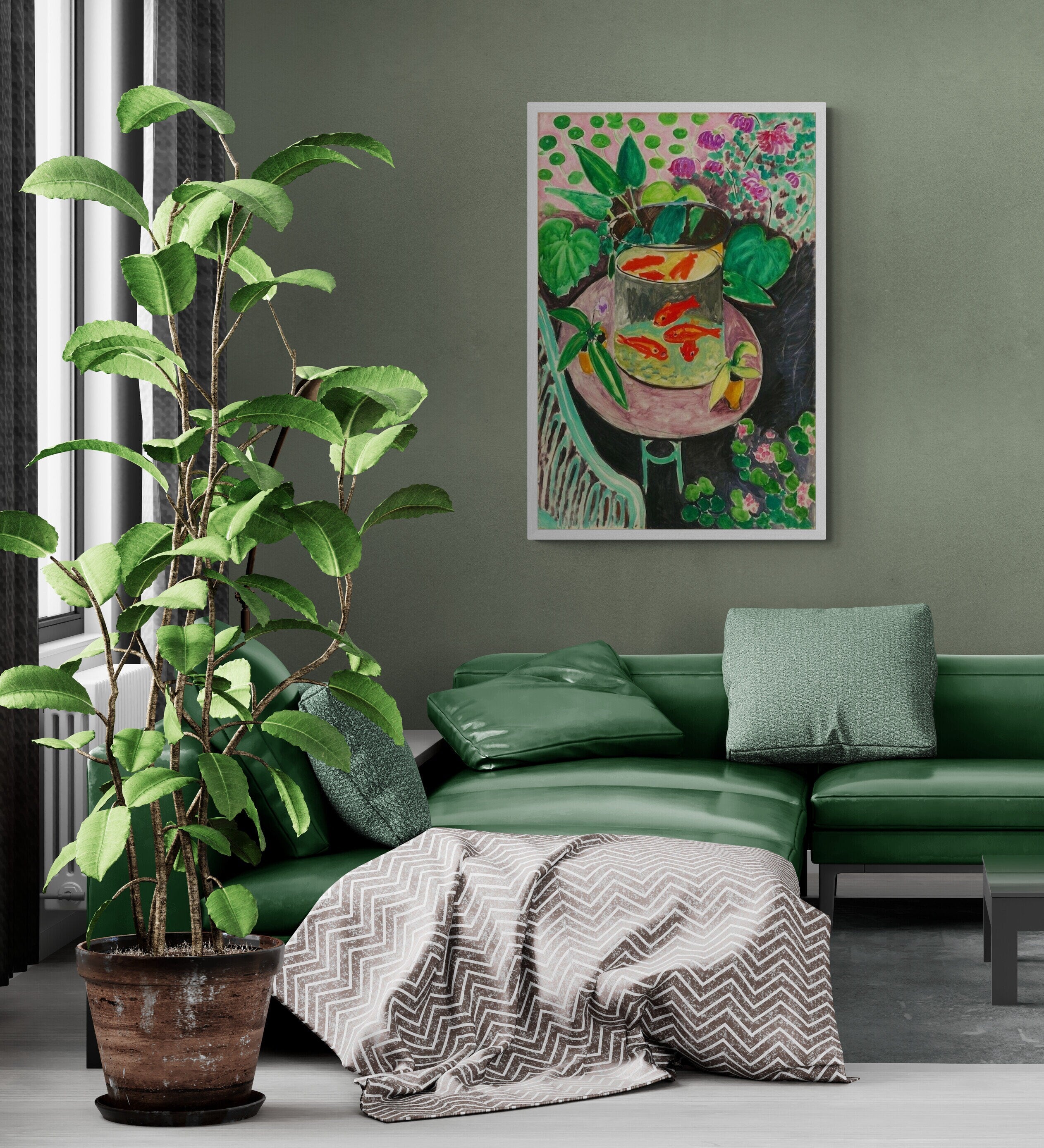 Colorful Goldfish Art by Henri Matisse, Premium Giclée Art Print, Heavyweight paper/ art canvas, 3D printed with texture and brush strokes