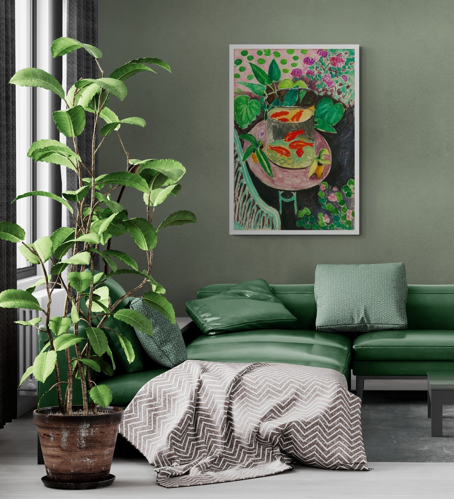 Colorful Goldfish Art by Henri Matisse, Premium Giclée Art Print, Heavyweight paper/ art canvas, 3D printed with texture and brush strokes