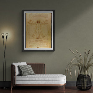 Renaissance Splendor: Vitruvian Man Giclée Print - Da Vinci’s Masterpiece on Heavyweight Premium Art Paper and Canvas