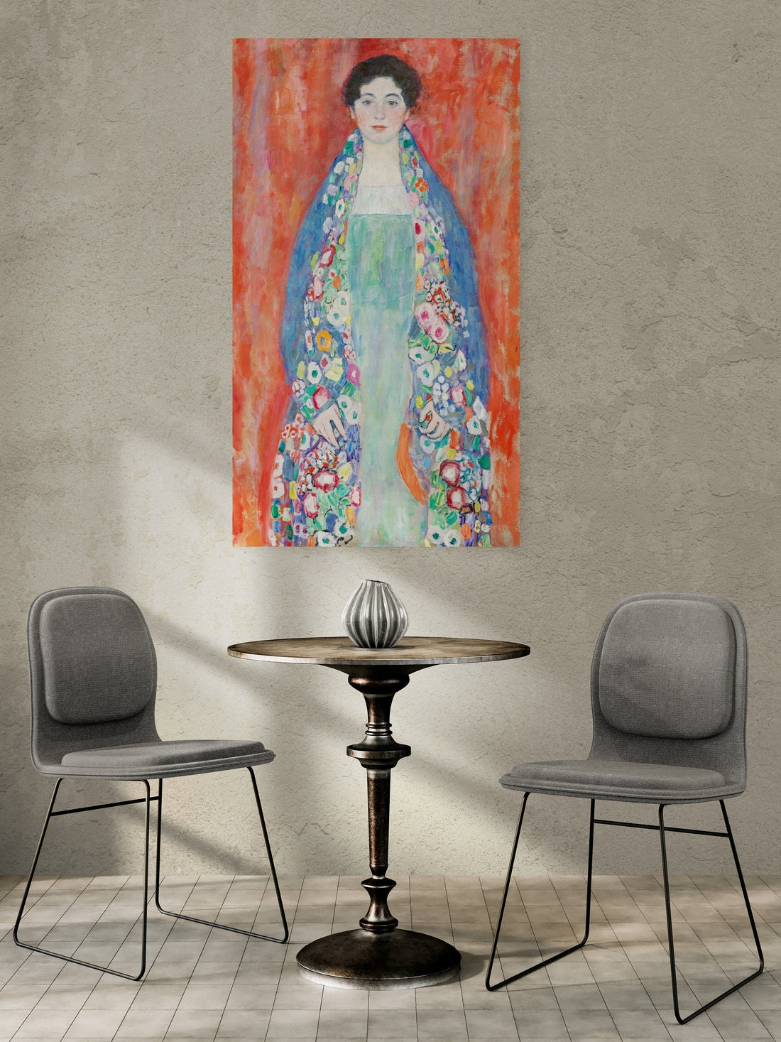 Art Print of Klimt’s ‘Portrait of Fräulein Lieser, Heavyweight real Canvas, 3D hand finish print with brush strokes, look like original art FOSHE ART