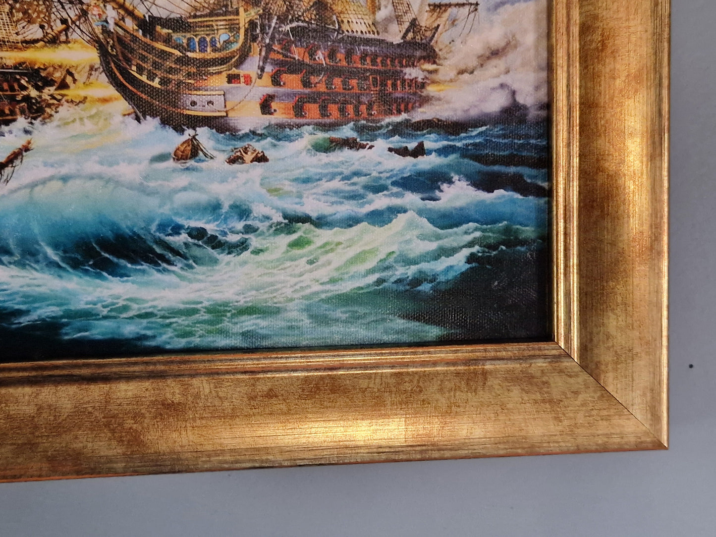Epic Battle of Trafalgar | Giclée Canvas Print of original oil painting | HMS Victory | Tall ship decoration