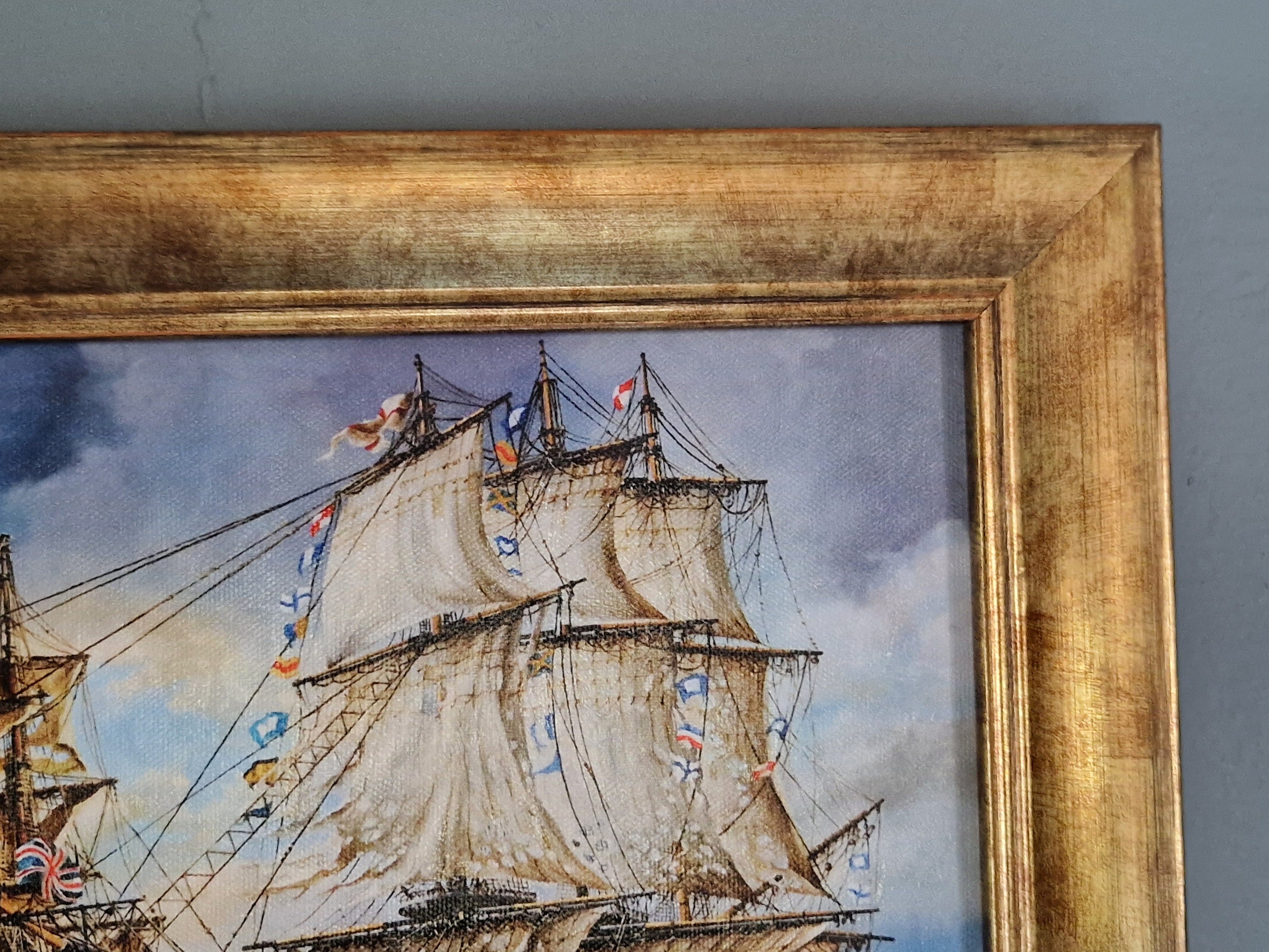Epic Battle of Trafalgar | Giclée Canvas Print of original oil painting | HMS Victory | Tall ship decoration