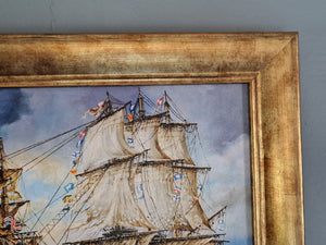 Epic Battle of Trafalgar | Giclée Canvas Print of original oil painting | HMS Victory | Tall ship decoration