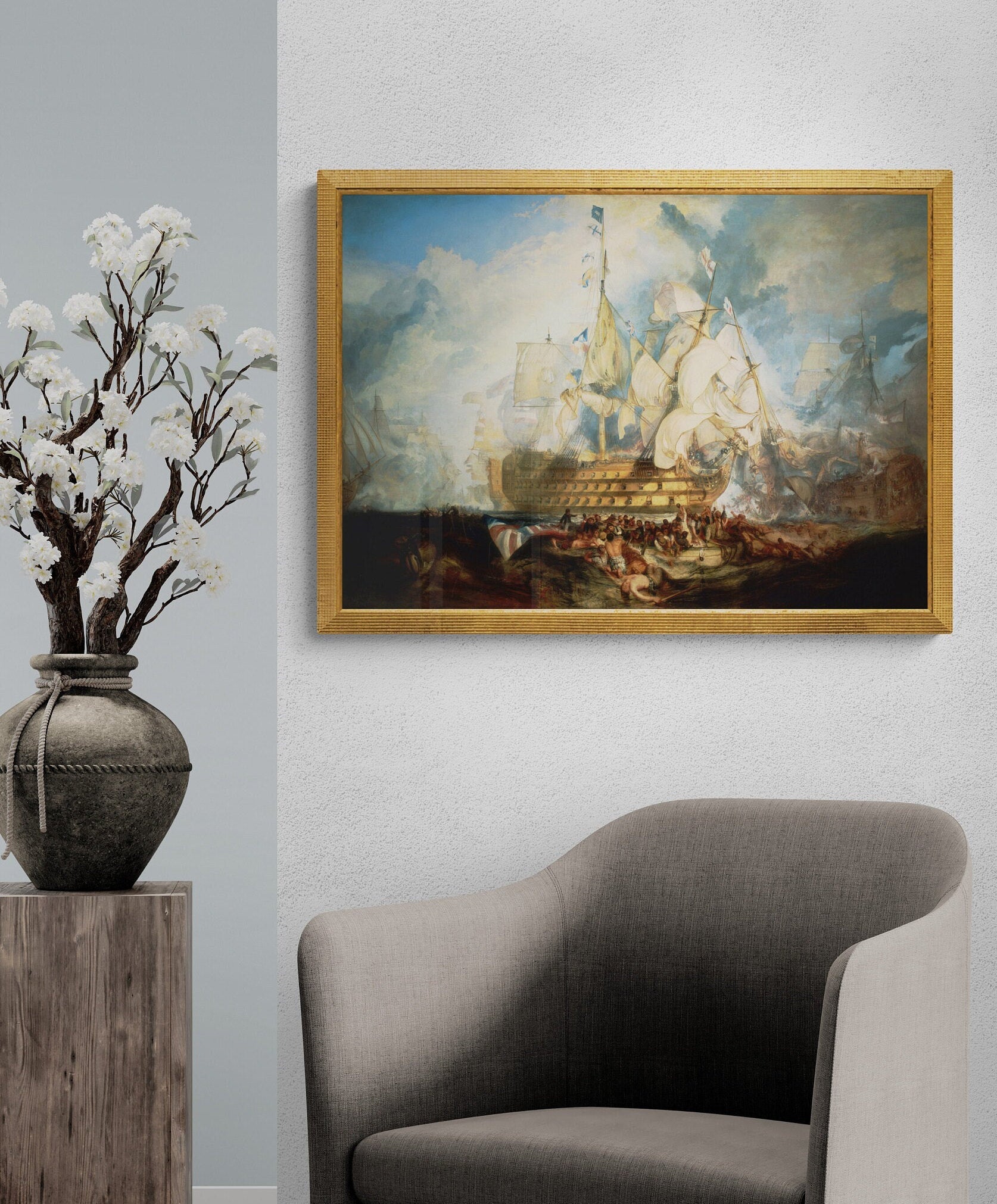 Turner's Battle of Trafalgar Print: Naval Art, Nautical Decor FOSHE ART