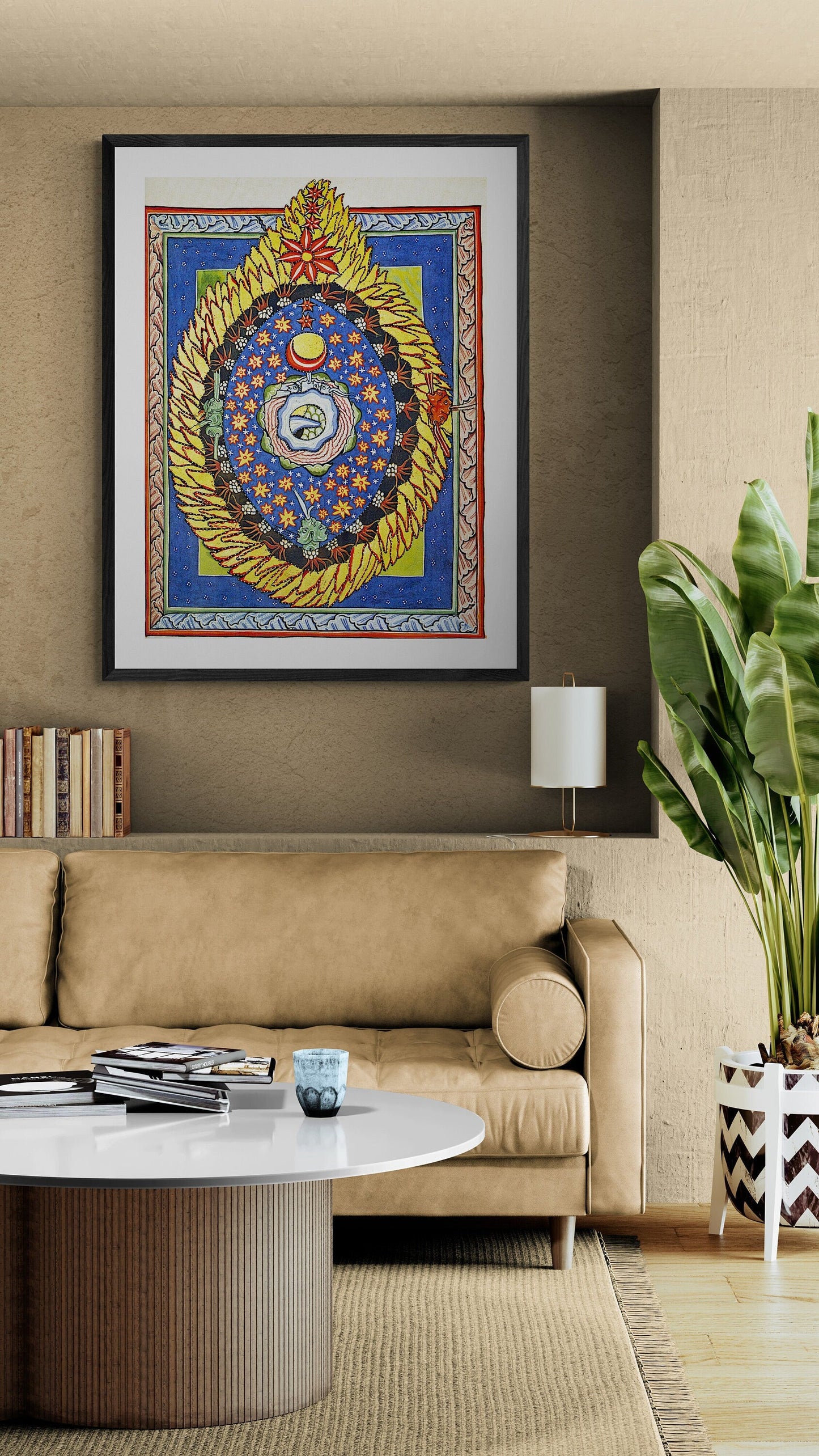 Mystical Visions: Hildegard von Bingen God, Cosmos, and Humanity, Premium Reproduction Print on Heavyweight paper/ real art canvas or poster FOSHE ART
