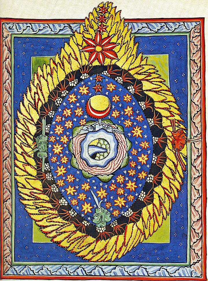 Mystical Visions: Hildegard von Bingen God, Cosmos, and Humanity Art Print, Heavyweight paper/ art canvas, Catholic Art Print