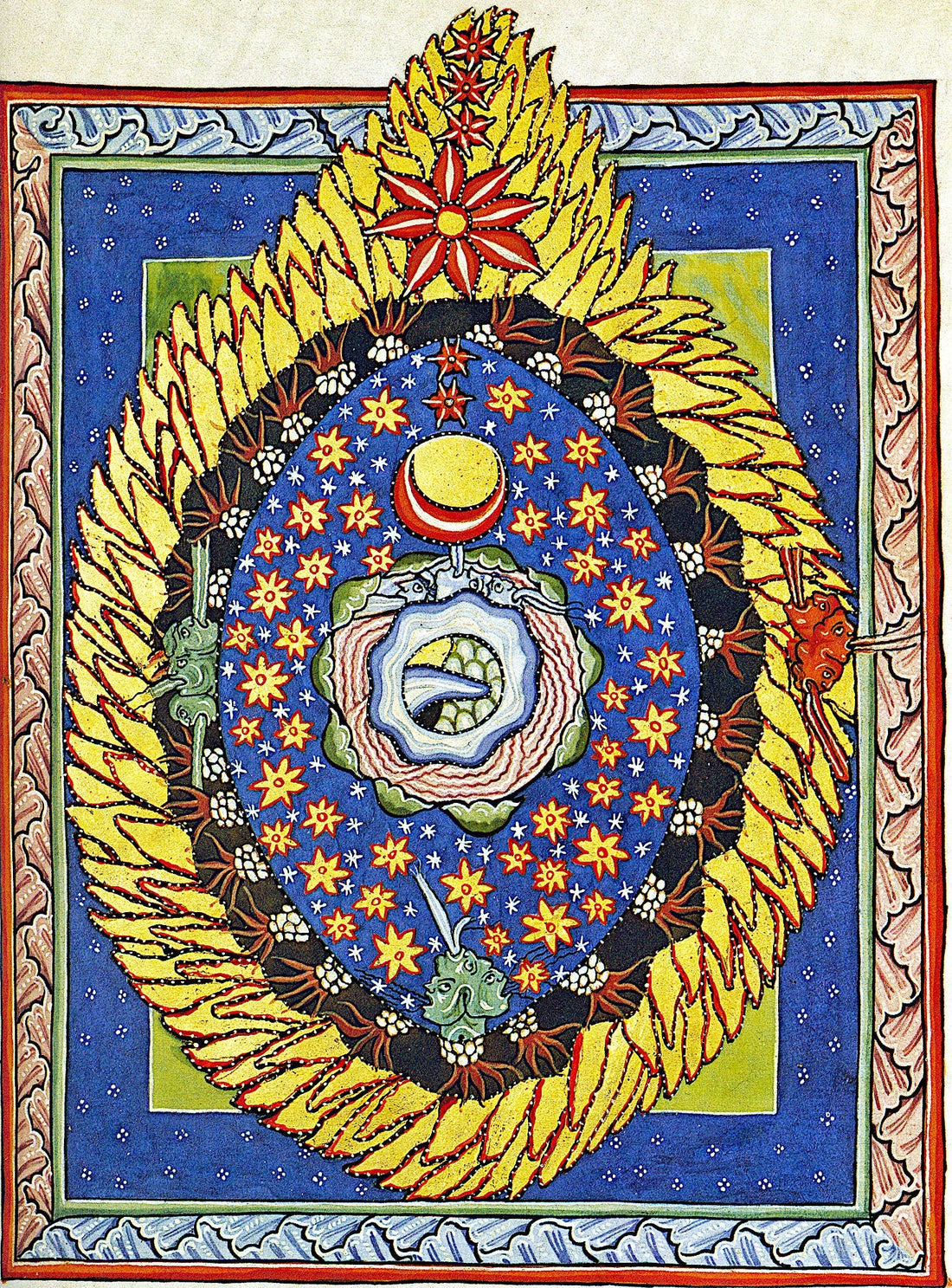 Mystical Visions: Hildegard von Bingen God, Cosmos, and Humanity, Premium Reproduction Print on Heavyweight paper/ real art canvas or poster FOSHE ART