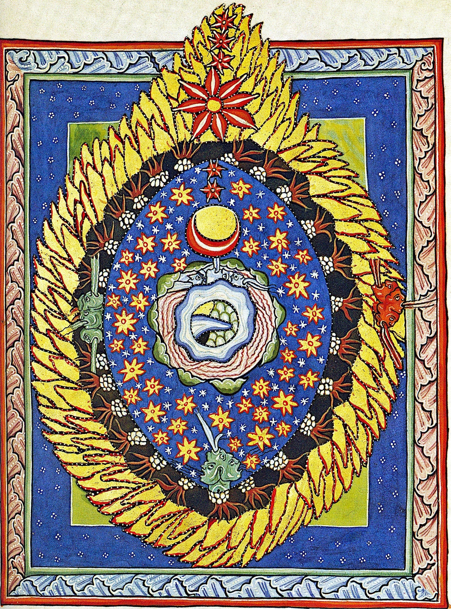 Mystical Visions: Hildegard von Bingen God, Cosmos, and Humanity, Premium Reproduction Print on Heavyweight paper/ real art canvas or poster FOSHE ART