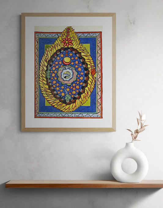 Mystical Visions: Hildegard von Bingen God, Cosmos, and Humanity Art Print, Heavyweight paper/ art canvas, Catholic Art Print