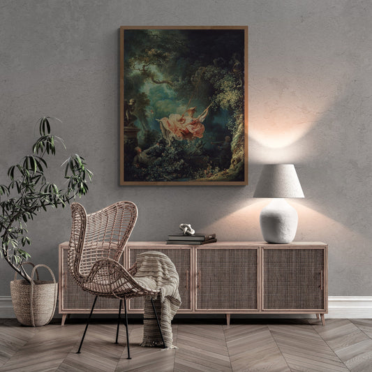 Enchanting Giclee Art Print: ‘The Swing’ by Fragonard, Canvas Prints, Poster or 3D Hand Finished Premium Print FOSHE ART