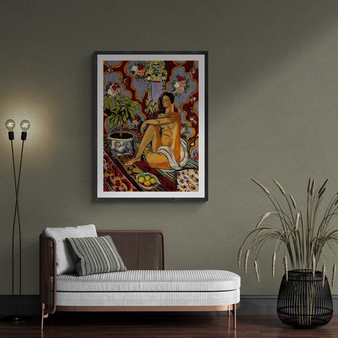 Matisse Figure With Flowery Background: Giclée Fine Art Print for Art Lovers, Heavyweight paper/ art canvas