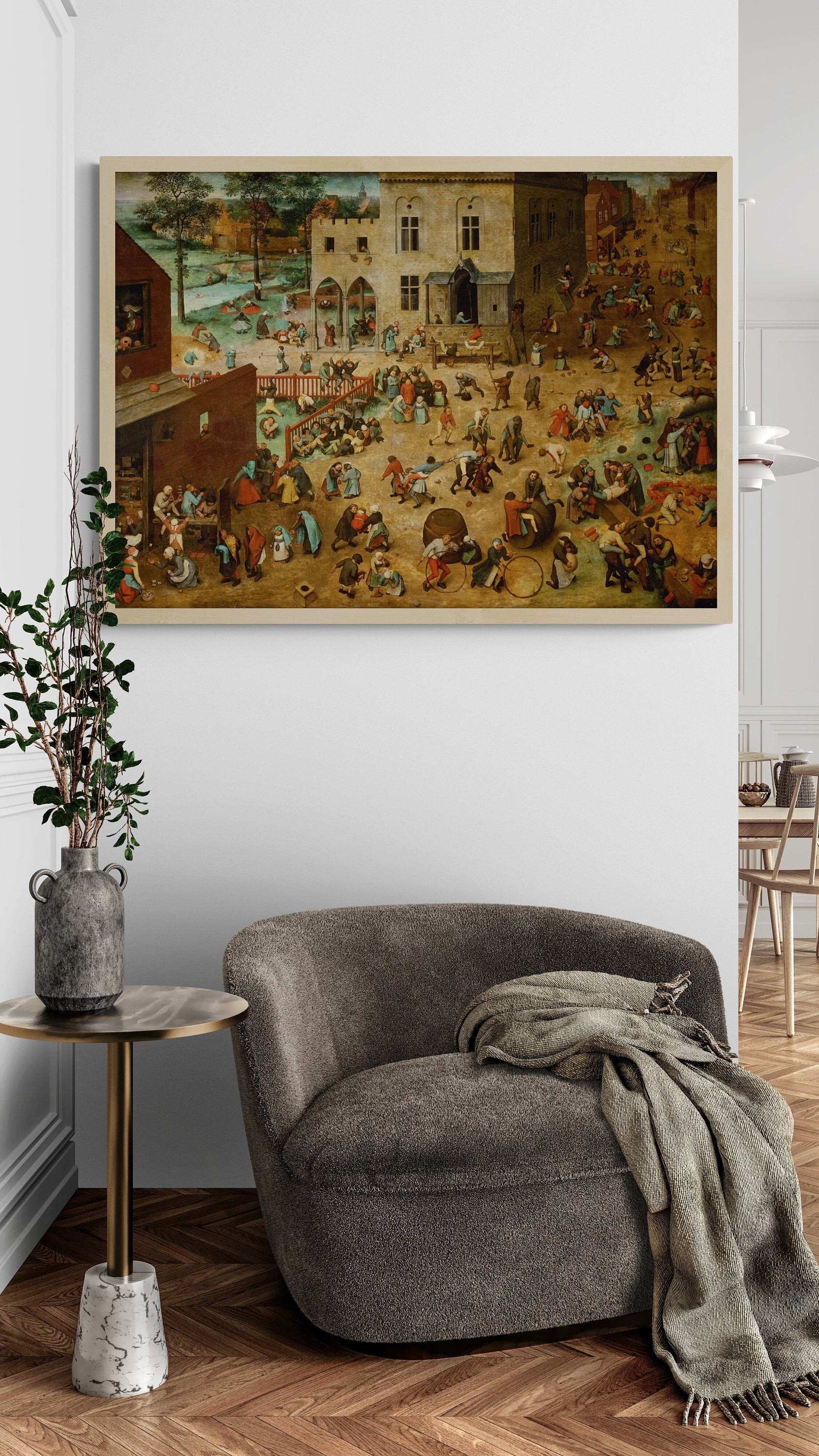 Medieval Merriment: Children’s Games, Pieter Bruegel, Premium Giclée Art Print, paper art canvas or 3D Hand Finished Premium texture Print FOSHE ART