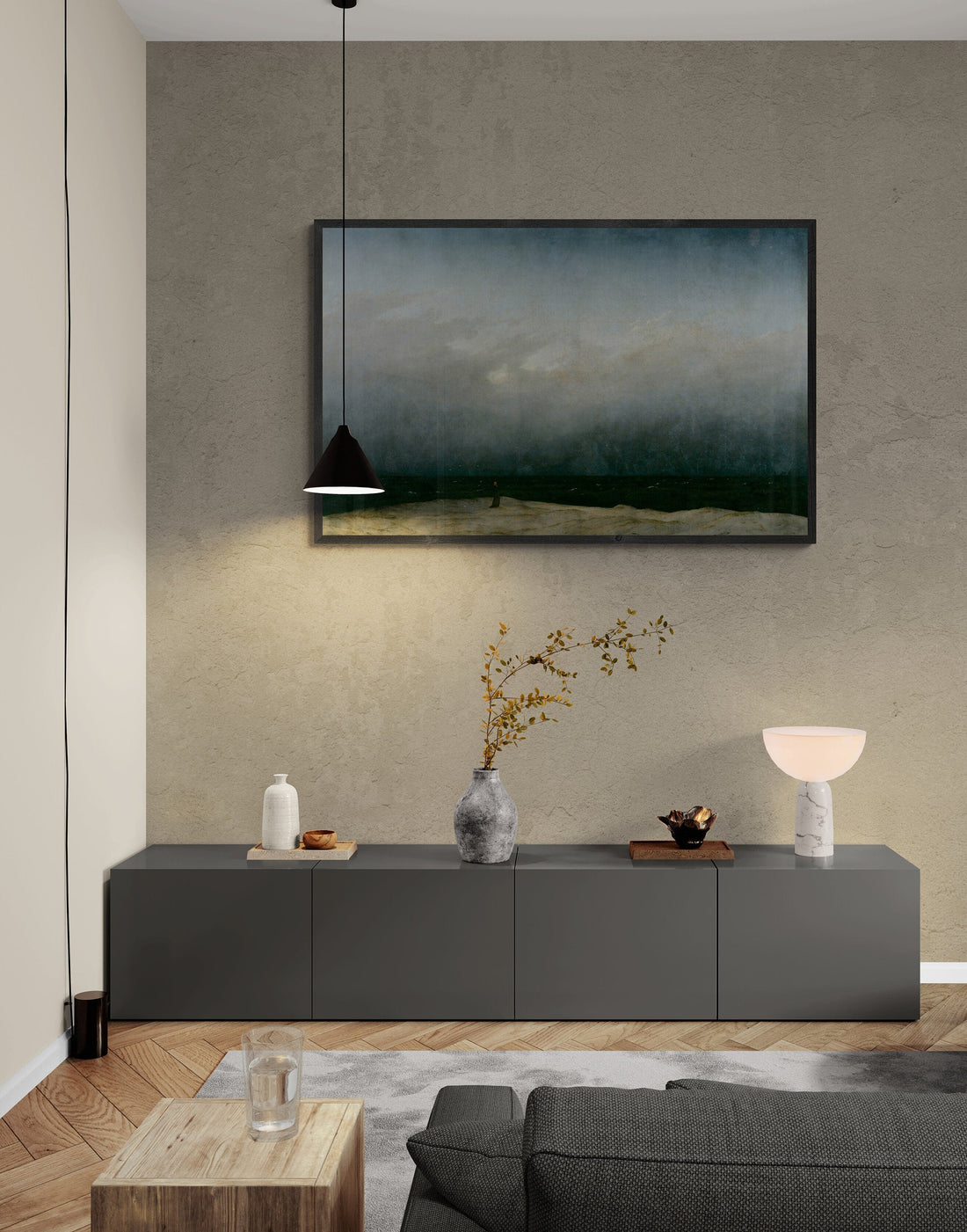 Solitude by the Infinite Sea: Monk by the Sea by Caspar David Friedrich .Premium Giclée Art Print, Heavyweight paper art canvas, 3D print FOSHE ART