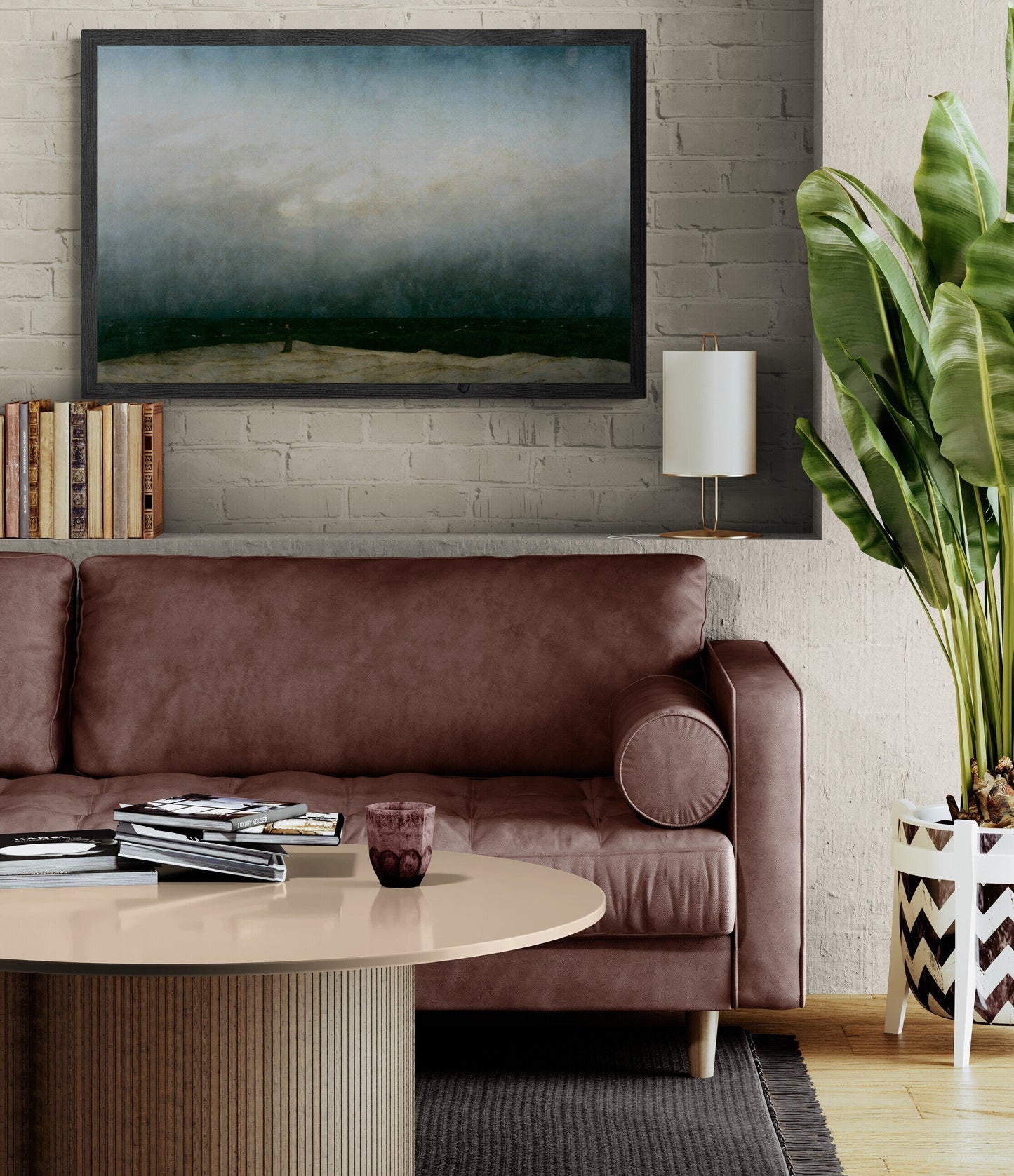 Solitude by the Infinite Sea: Monk by the Sea by Caspar David Friedrich .Premium Giclée Art Print, Heavyweight paper art canvas, 3D print FOSHE ART