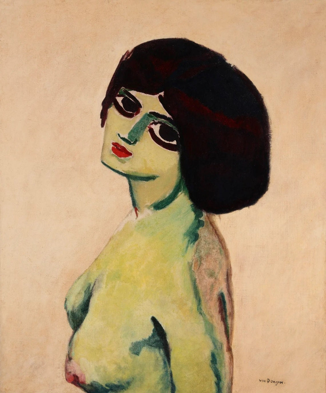 Sensual ‘Deux Yeux’: Kees Van Dongen Giclee Art Print, Heavyweight paper/ art canvas, 3D printed with texture and brush strokes