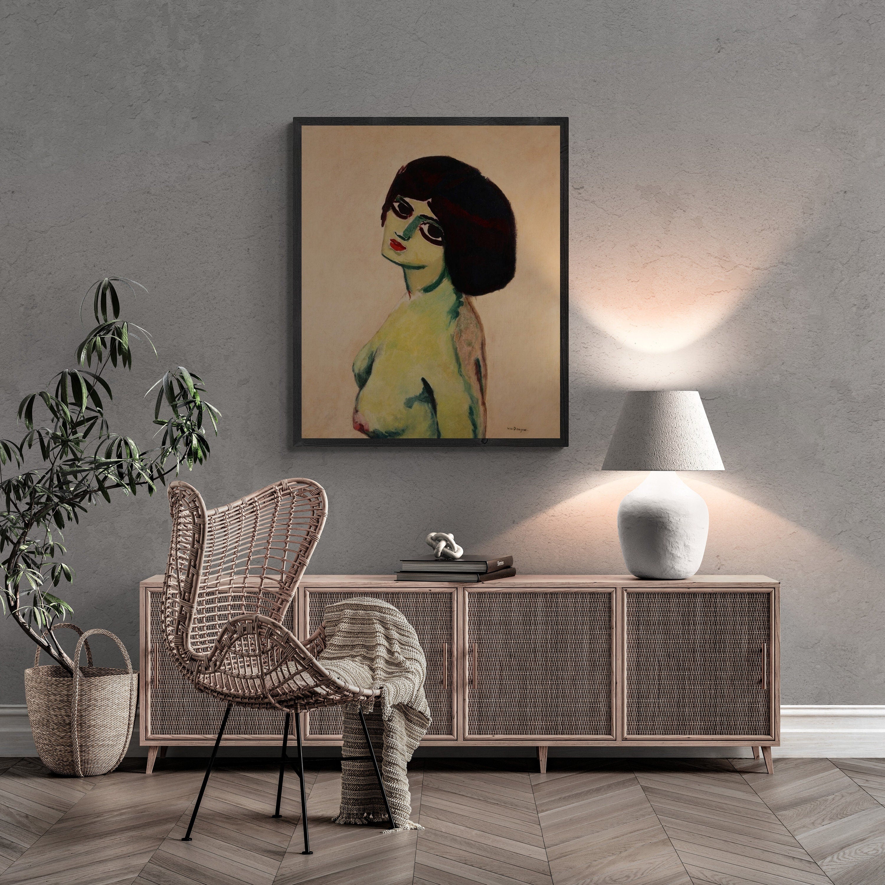 Sensual ‘Deux Yeux’: Kees Van Dongen Giclee Art Print, Heavyweight paper/ art canvas, 3D printed with texture and brush strokes