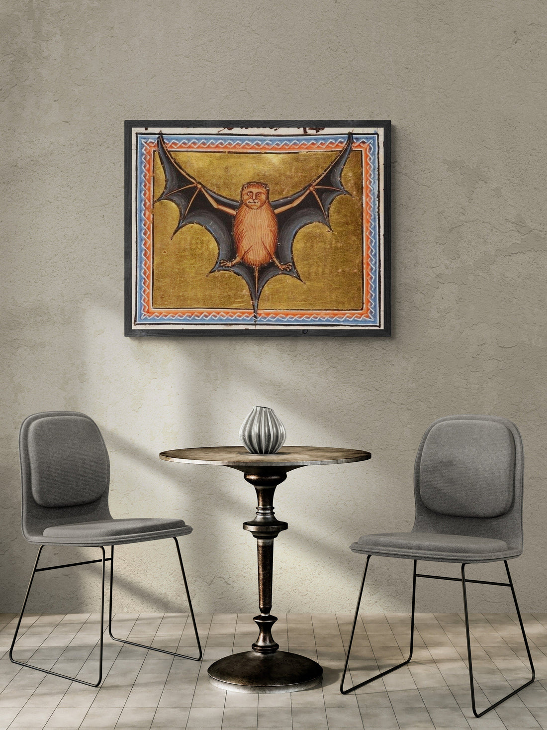 Aberdeen Bestiary Bat Art Print: 12th Century Medieval Manuscript FOSHE ART