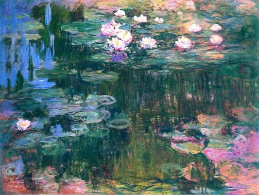 Claude Monet: Water Lilies (1917) Premium Giclée Art Print, Heavyweight paper/ art canvas, 3D printed with texture and brush strokes