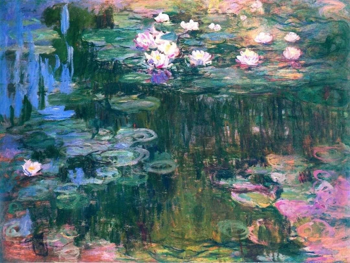 Monet Water Lilies Giclée Print: Textured Brushstrokes Art FOSHE ART