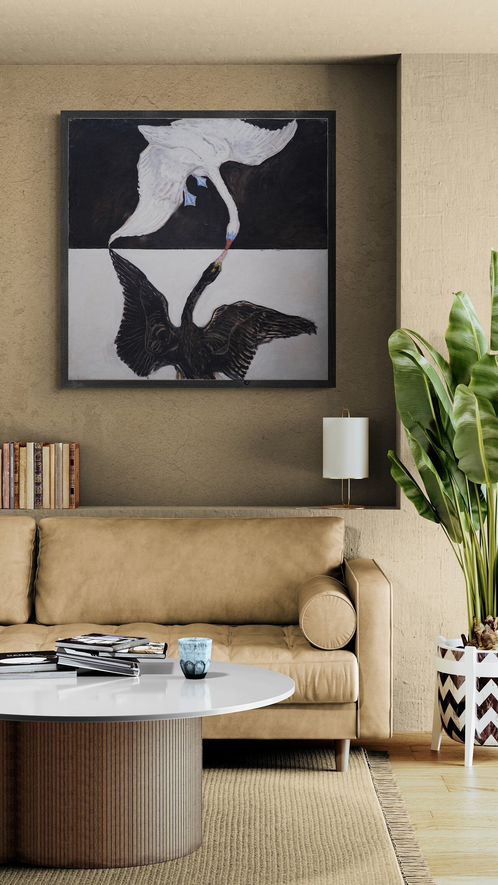 Modern Art Print, Hilma af Klint, The Swan no.1,Gallery Wall Print, abstract art, Premium Giclee,3D texture Canvas Art, Museum Print, Poster FOSHE ART