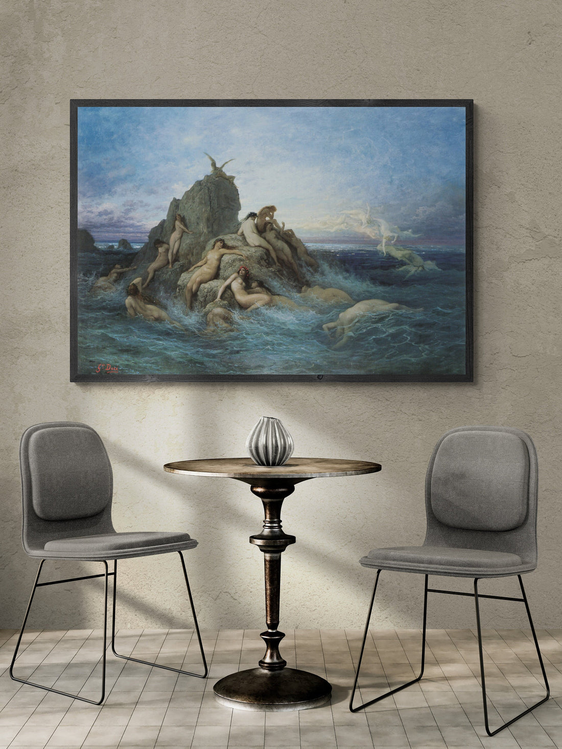 Mystical Harmony: "The Oceanids" of Gustave Doré, Premium Print Giclée Art, art paper, real canvas or 3D Hand Finished Premium texture Print