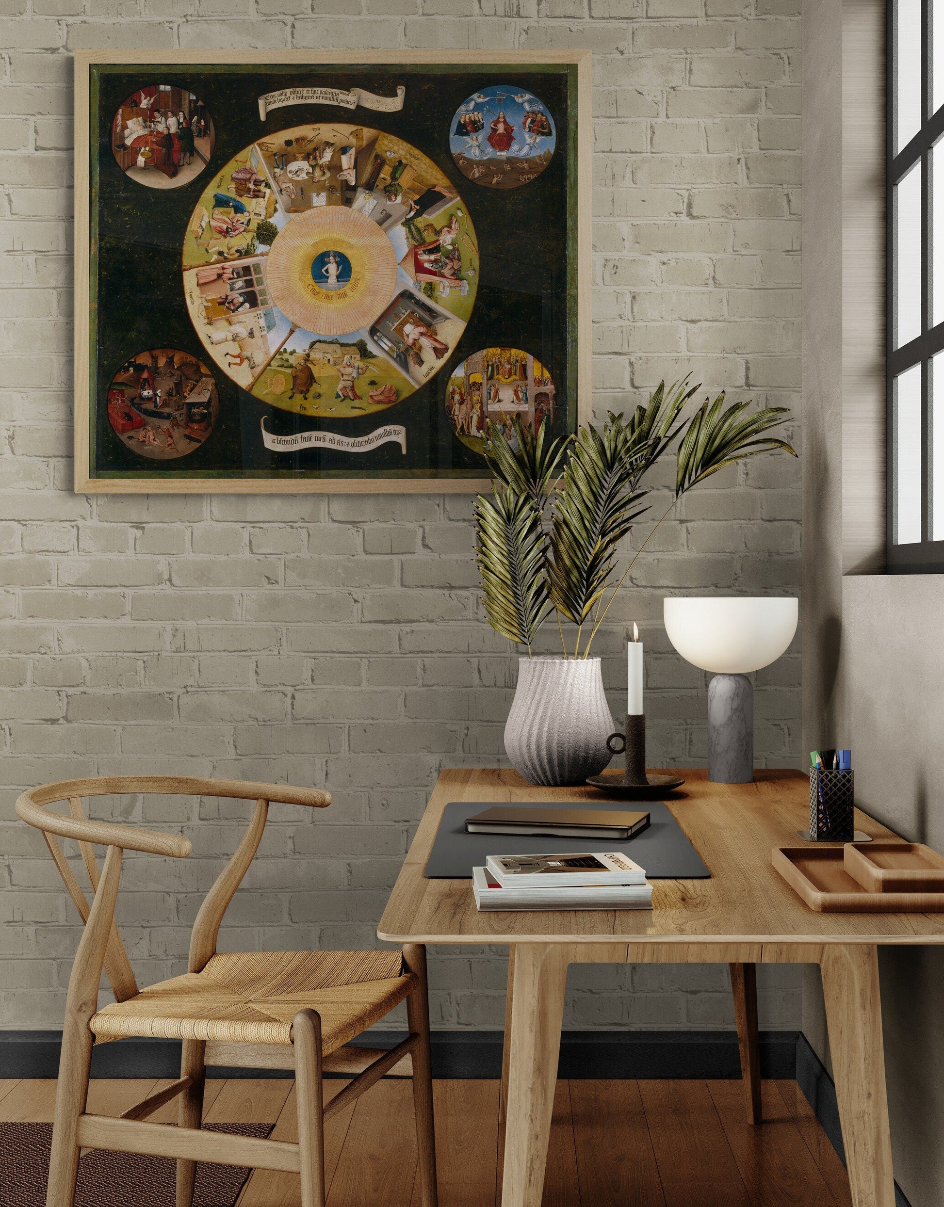 Gothic Reproduction: Hieronymus Bosch’s Seven Deadly Sins, Gallery Wall Print, Premium Giclee, 3D texture Canvas Art, Museum Print, Poster FOSHE ART