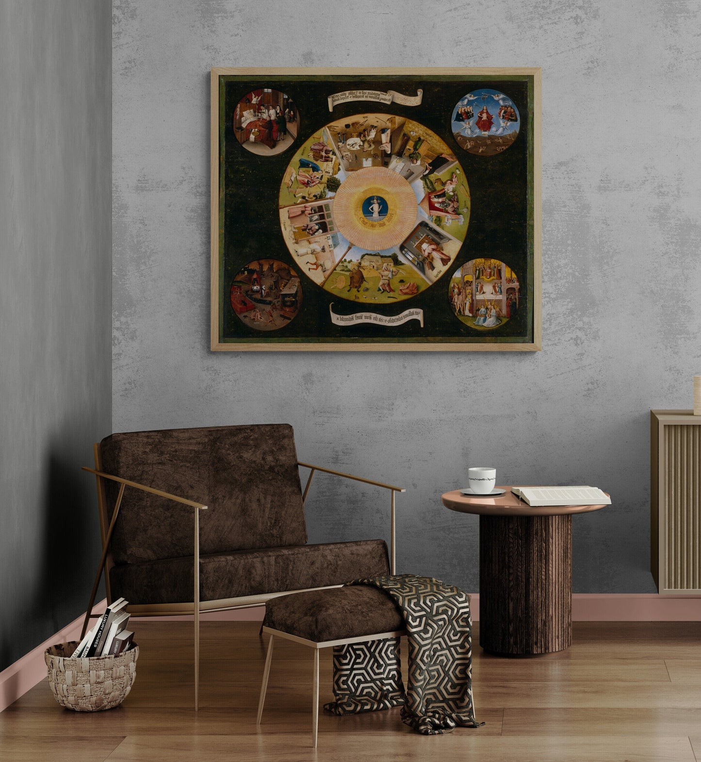 Gothic Reproduction: Hieronymus Bosch’s Seven Deadly Sins, Gallery Wall Print, Premium Giclee, 3D texture Canvas Art, Museum Print, Poster FOSHE ART