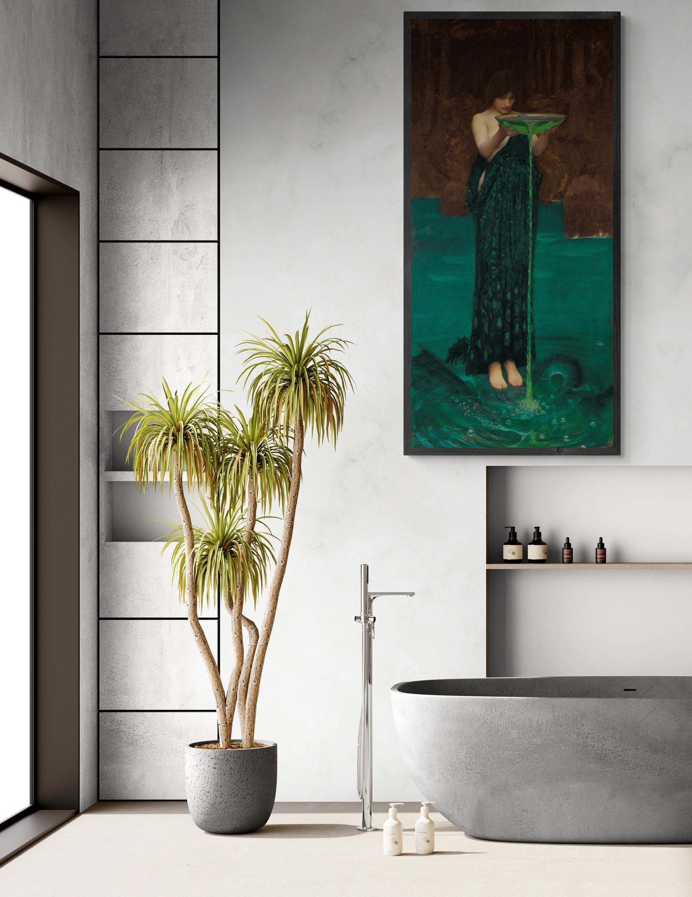 Enchanting Circe Invidiosa Art Print – Mythological Fine Art Reproduction, Giclee Paper / Canvas Prints, Poster or 3D Hand Finished Print