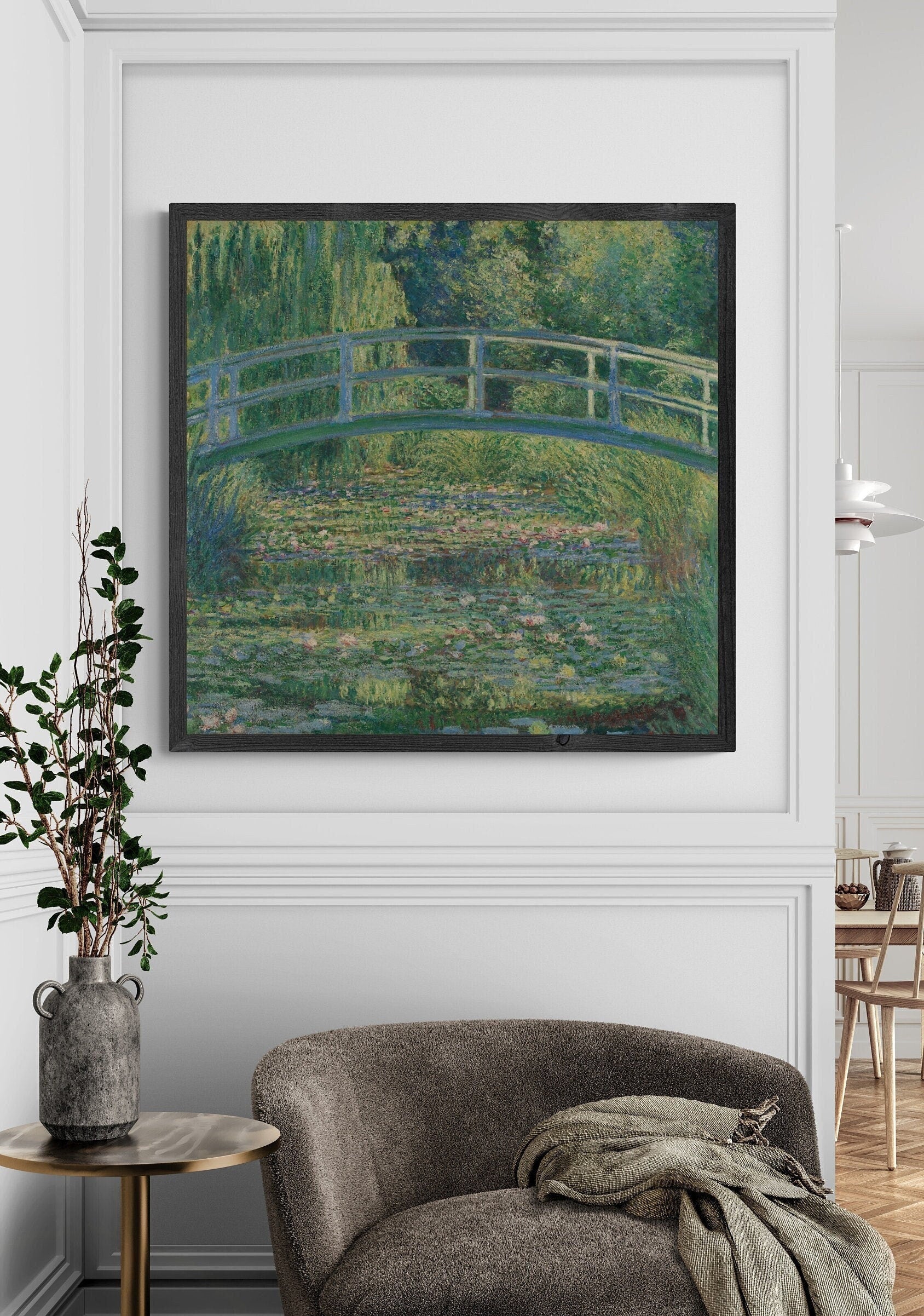 Monet’s Enchantment: The Water Lily Pond Canvas and Art Paper Print, Poster, Premium Art Reproduction FOSHE ART
