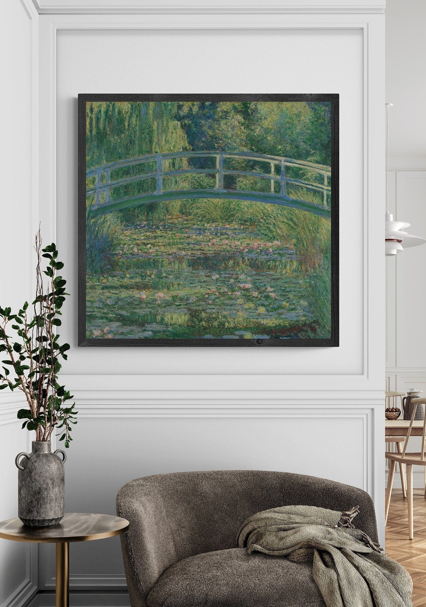 Monet’s Enchantment: The Water Lily Pond Canvas and Art Paper Print, Poster, Premium Art Reproduction FOSHE ART