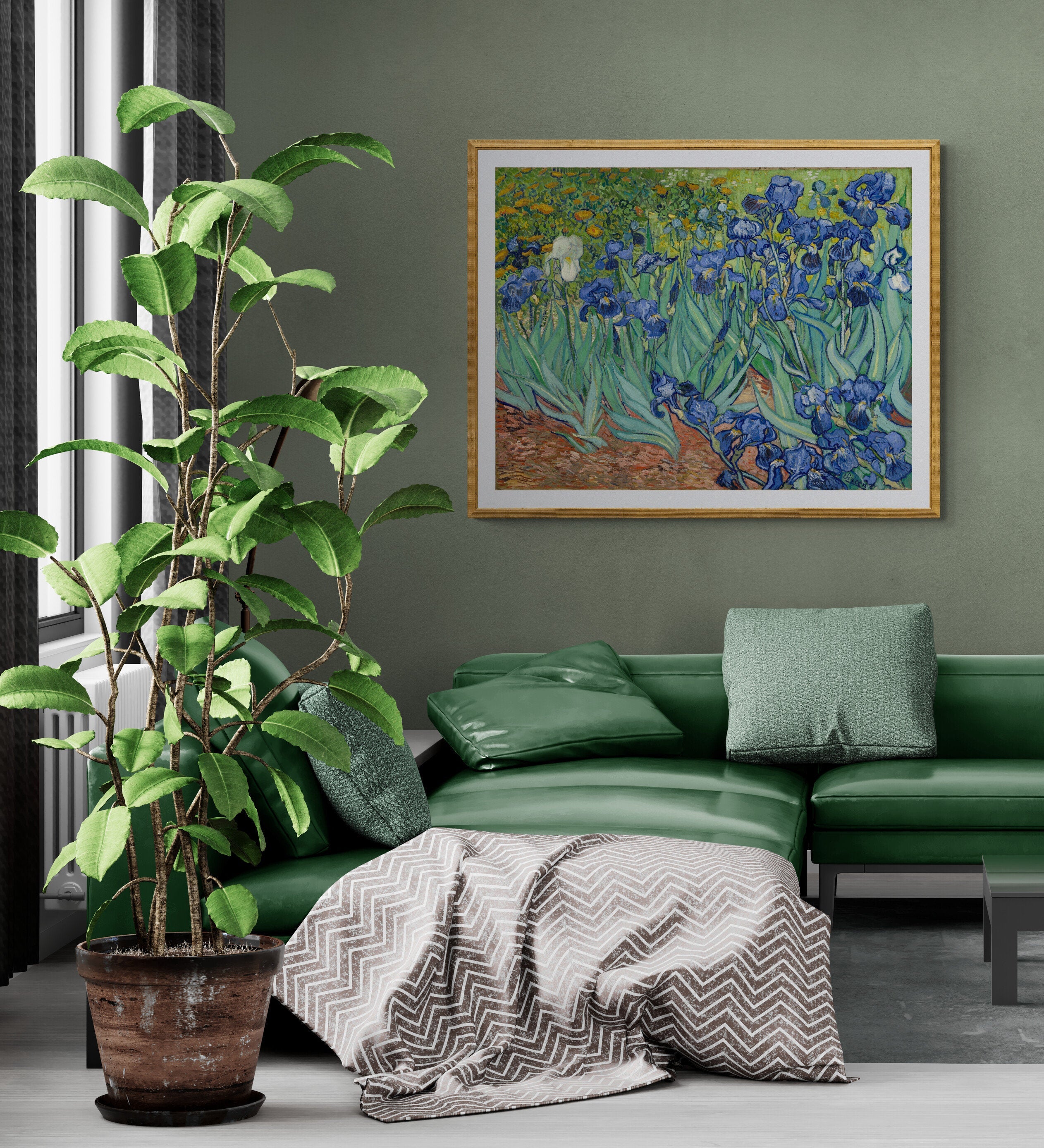 Van Gogh’s Irises: Museum-Quality Premium Giclée Art Print, paper art canvas or 3D Hand Finished Premium texture Print FOSHE ART