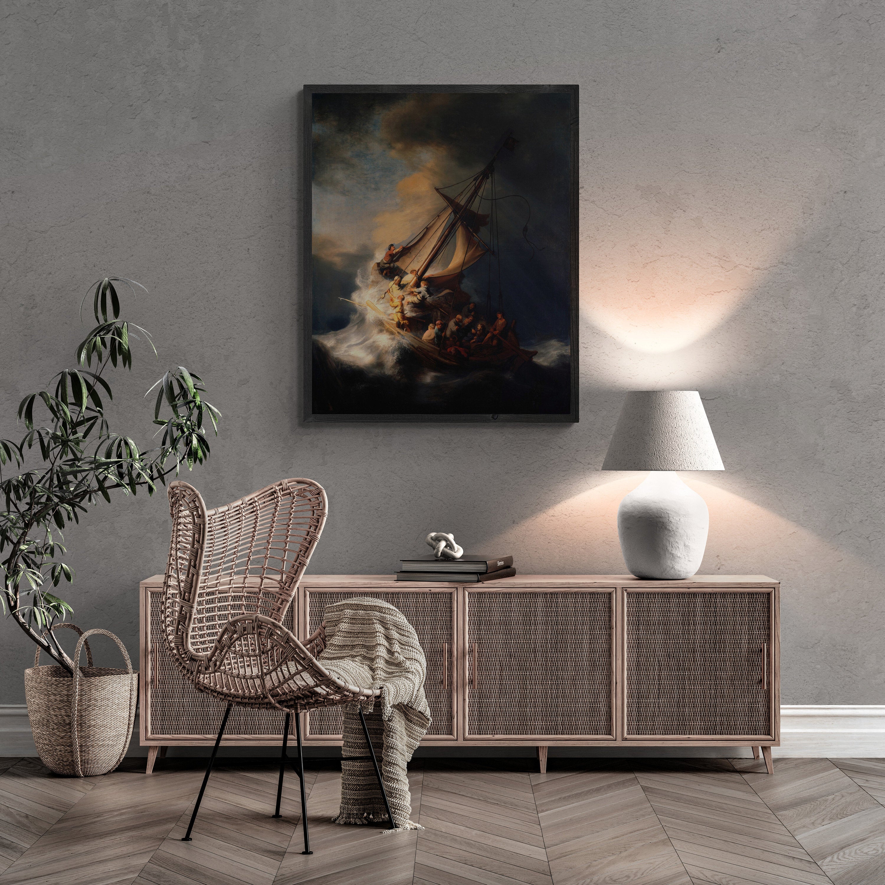 Rembrandt: Christ in the Storm on the Sea of Galilee, Giclée Canvas Art FOSHE ART